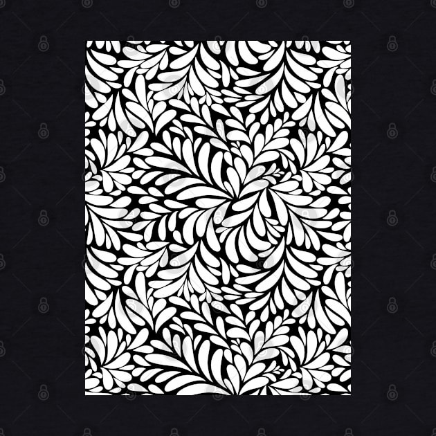 Floral Geometric Abstract Art - Black And White by Designoholic